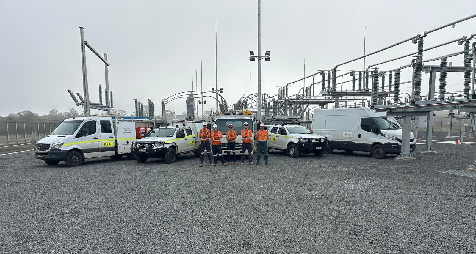 The FES crew and fleet at a substation site